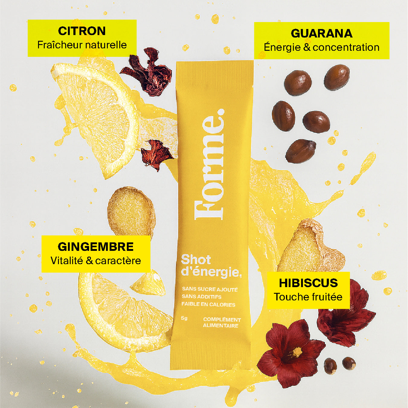 Shots d’énergie au GUARANA – Citron, Gingembre